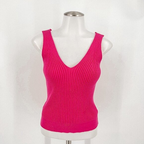 La Miel Pink V-Neck Tank Top - Picture 1 of 3